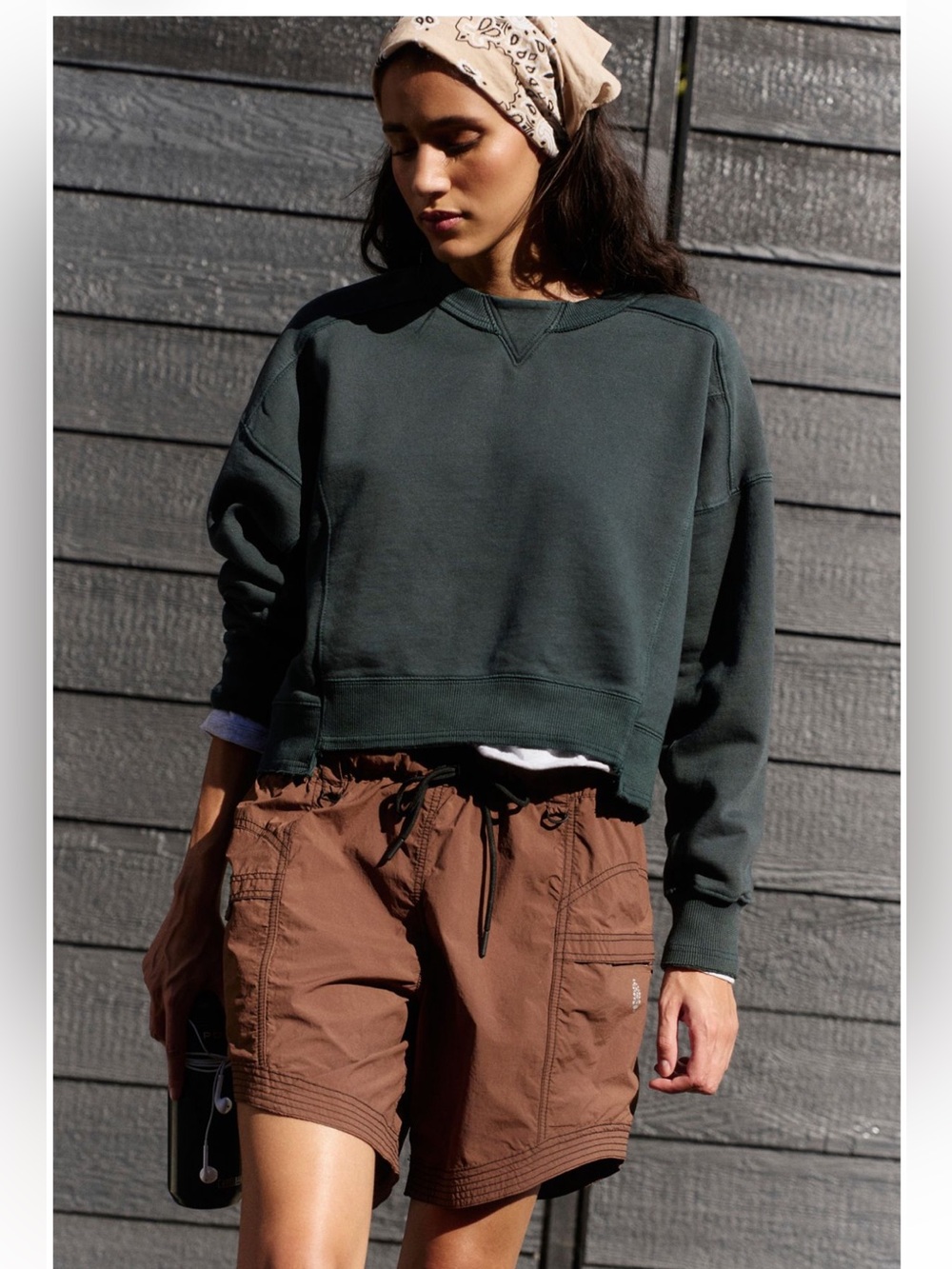 Free People in the Wild Long Hiking Short in size Medium in brown